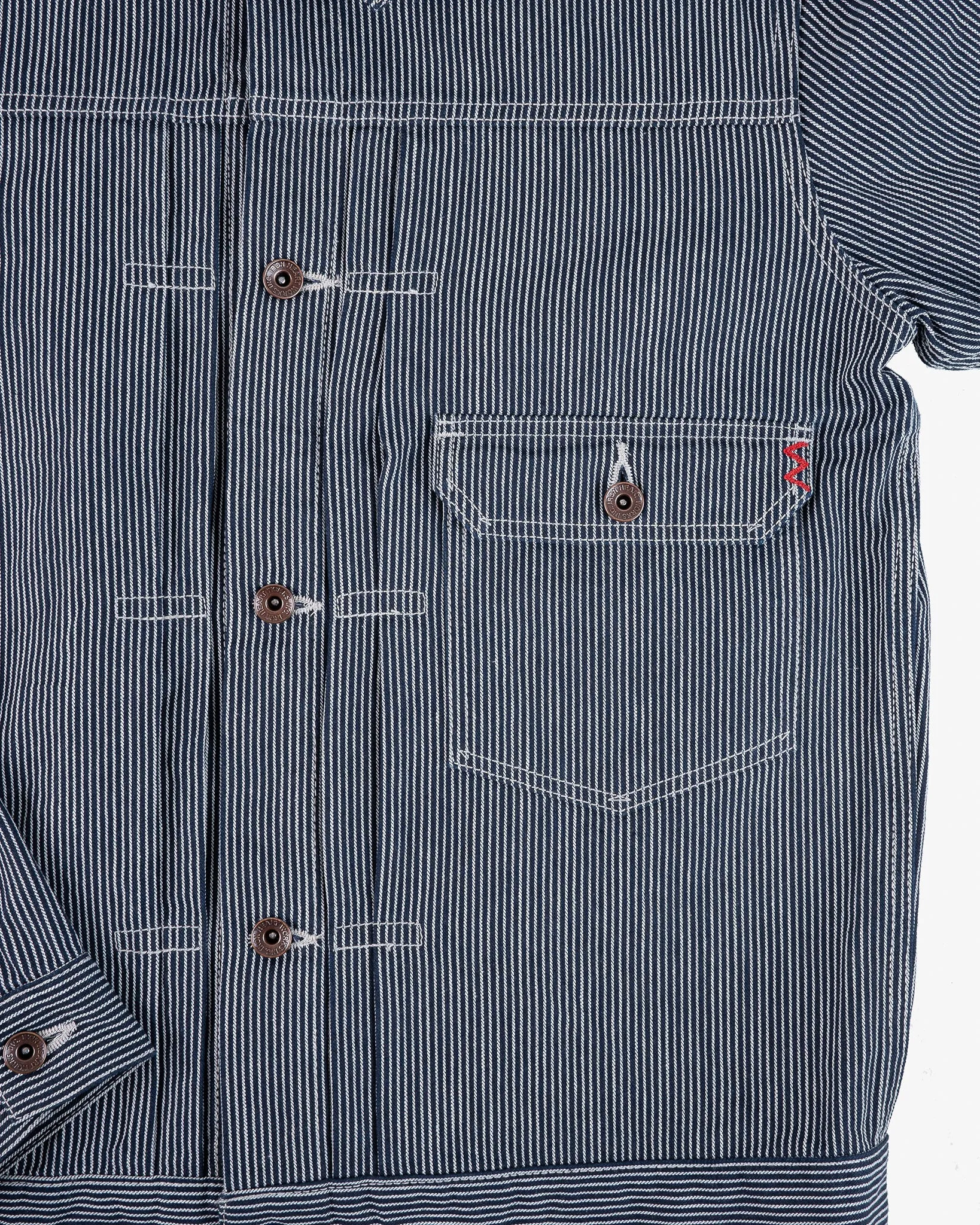 10.5oz Narrow Stripe Hickory Type I - Indigo