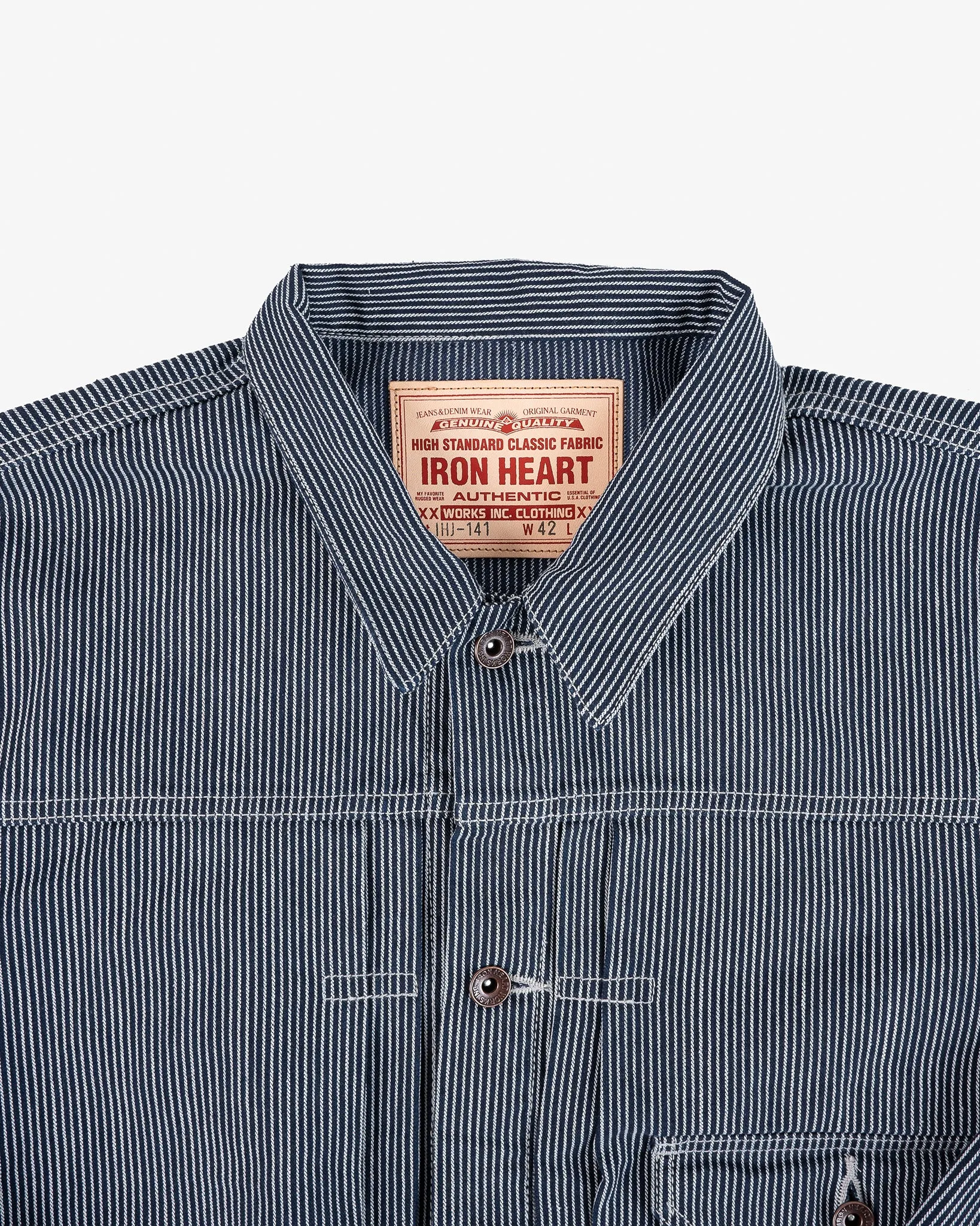 10.5oz Narrow Stripe Hickory Type I - Indigo