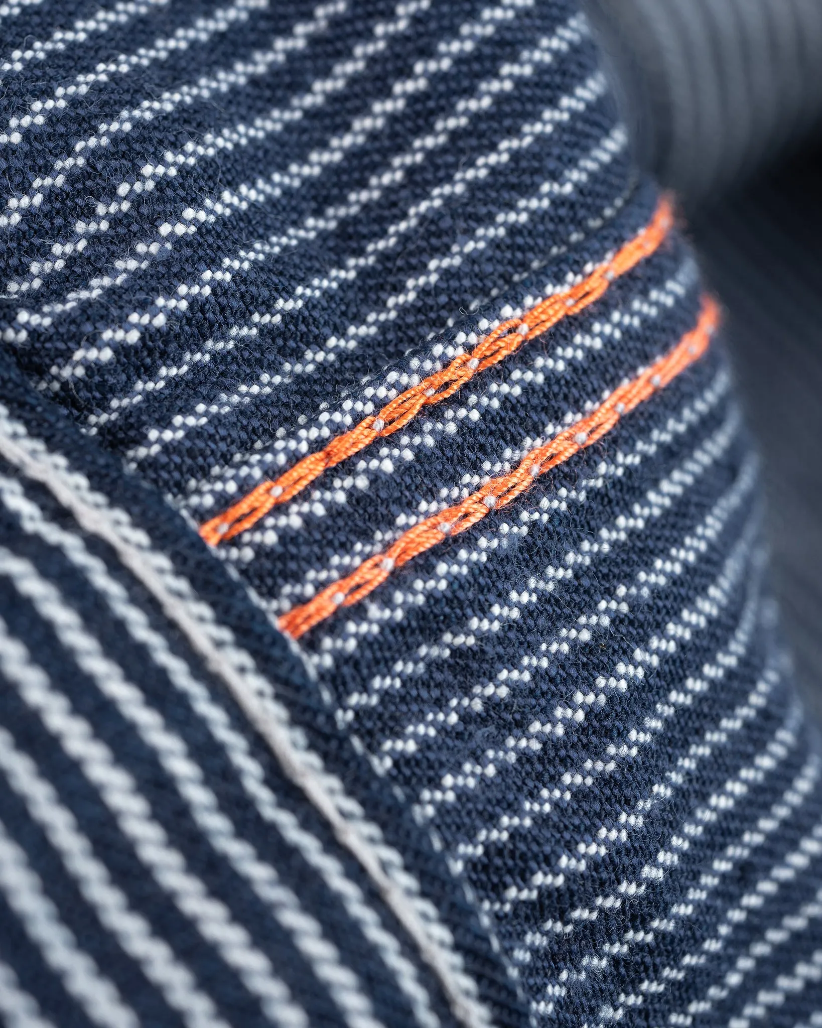 10.5oz Narrow Stripe Hickory Type I - Indigo