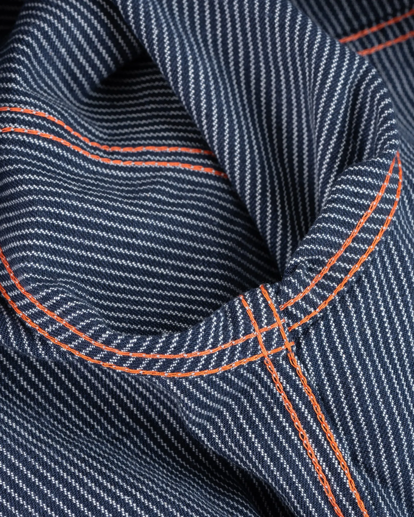 10.5oz Narrow Stripe Hickory Type I - Indigo
