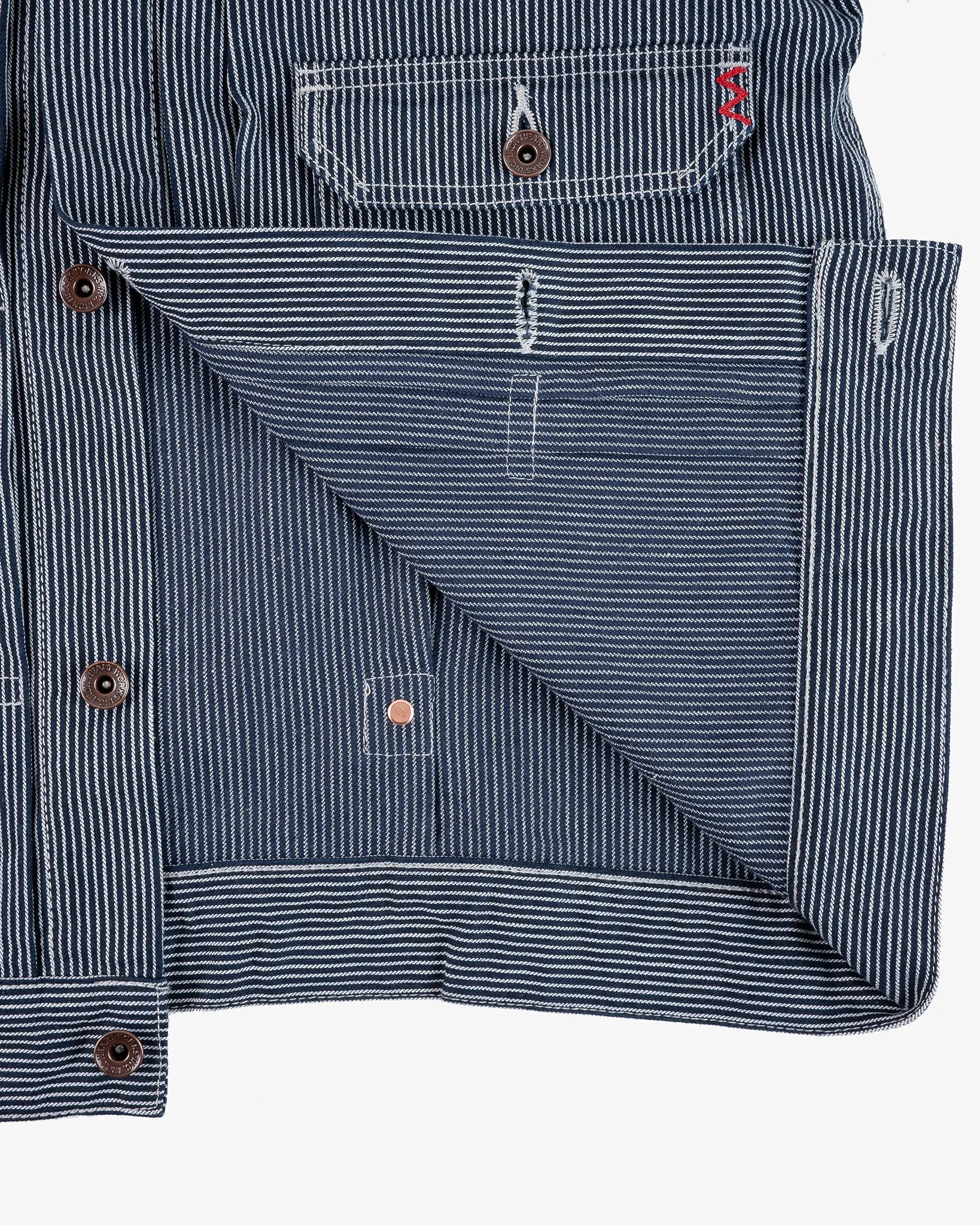 10.5oz Narrow Stripe Hickory Type I - Indigo