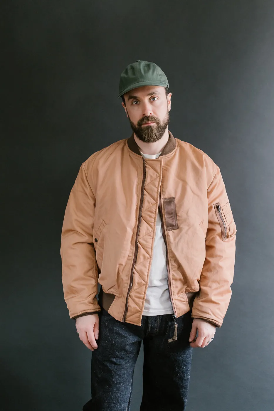 4599 - "Kakishibu" MA-1 Flight Jacket - Brown
