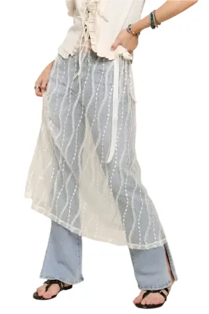 ADORA Sheer Layered Mesh Cover-Up Skirt