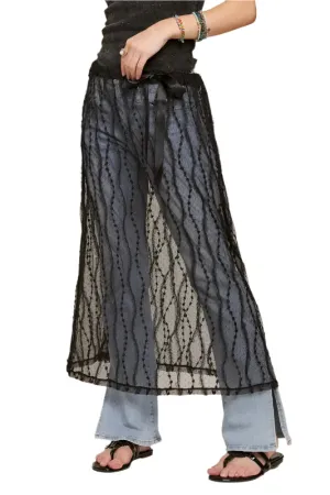 ADORA Sheer Layered Mesh Cover-Up Skirt