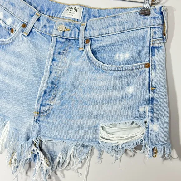 AGOLDE PARKER VINTAGE CUT OFF SHORTS IN SWAPMEET 29 Distressed Denim Jean Shorts