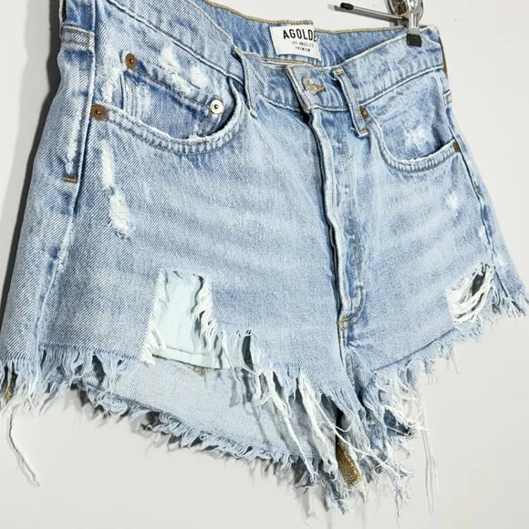 AGOLDE PARKER VINTAGE CUT OFF SHORTS IN SWAPMEET 29 Distressed Denim Jean Shorts