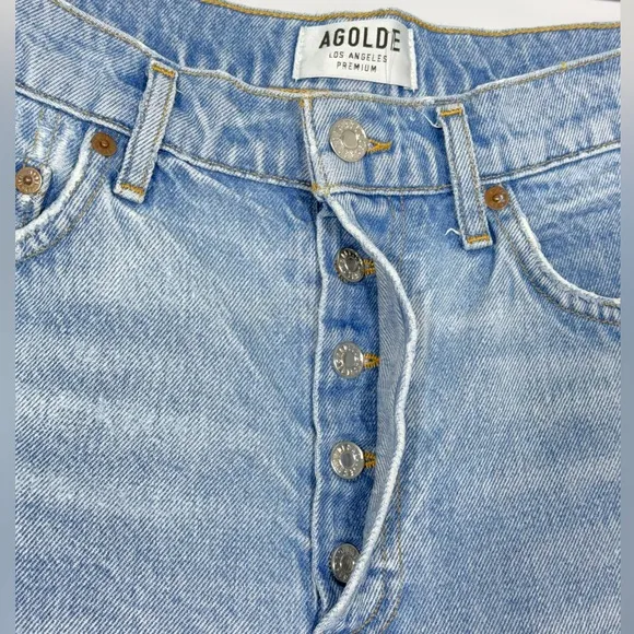 AGOLDE PARKER VINTAGE CUT OFF SHORTS IN SWAPMEET 29 Distressed Denim Jean Shorts