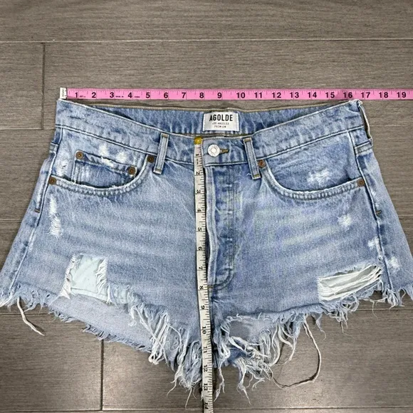 AGOLDE PARKER VINTAGE CUT OFF SHORTS IN SWAPMEET 29 Distressed Denim Jean Shorts