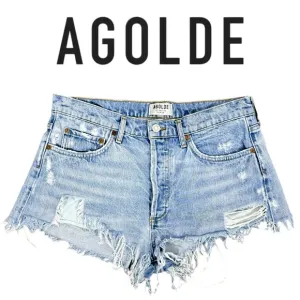 AGOLDE PARKER VINTAGE CUT OFF SHORTS IN SWAPMEET 29 Distressed Denim Jean Shorts