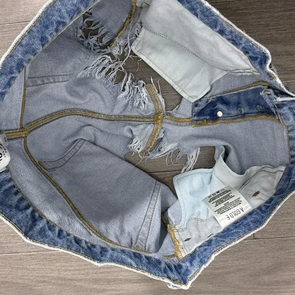 AGOLDE PARKER VINTAGE CUT OFF SHORTS IN SWAPMEET 29 Distressed Denim Jean Shorts
