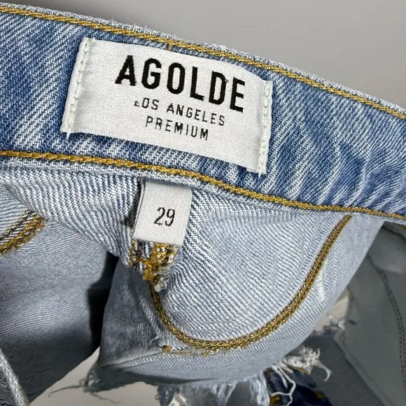 AGOLDE PARKER VINTAGE CUT OFF SHORTS IN SWAPMEET 29 Distressed Denim Jean Shorts