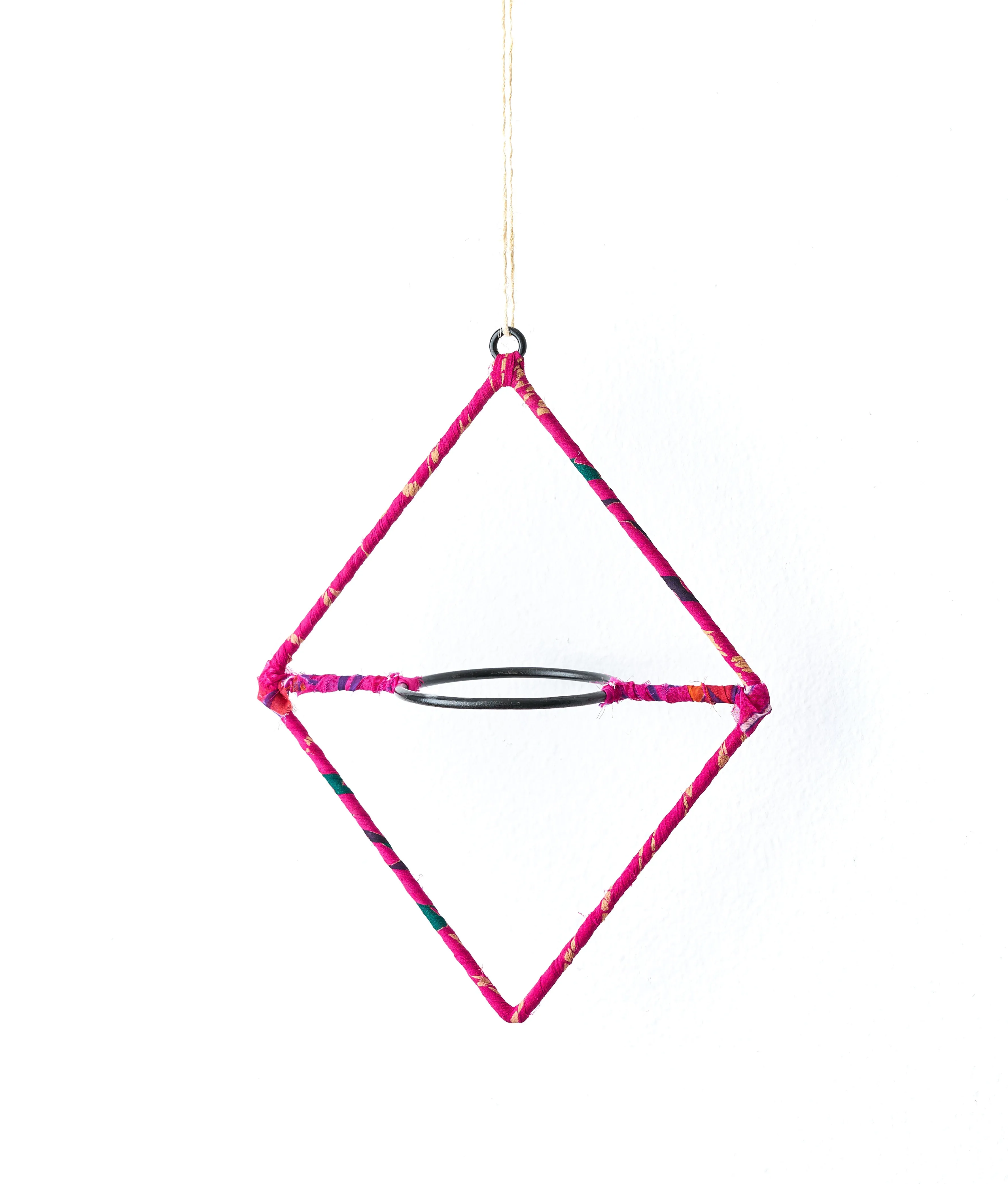 Air Element Diamond Hanging Planter with Terracotta Pot by Matr Boomie