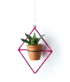 Air Element Diamond Hanging Planter with Terracotta Pot by Matr Boomie