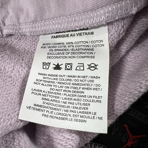 Air Jordan Bi-Color Terry Fleece Shorts Lilac Purple DX0391-532 Women's Medium