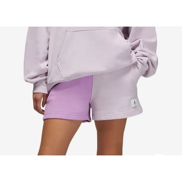 Air Jordan Bi-Color Terry Fleece Shorts Lilac Purple DX0391-532 Women's Medium