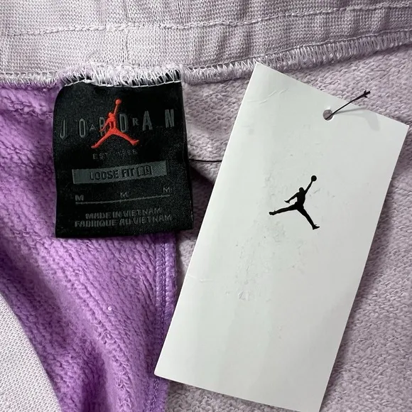 Air Jordan Bi-Color Terry Fleece Shorts Lilac Purple DX0391-532 Women's Medium