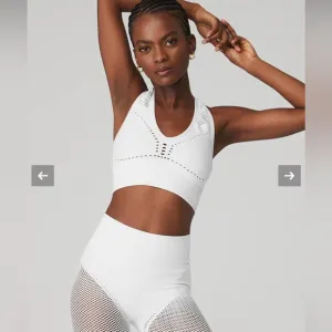 Alo Yoga Seamless Open Air Bra White