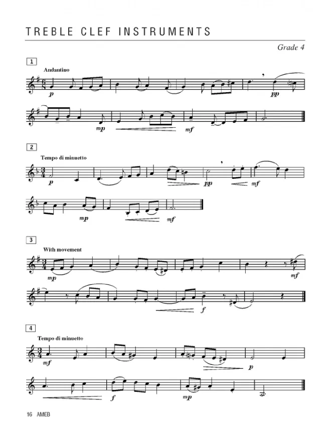 AMEB Brass Sight Reading 2004