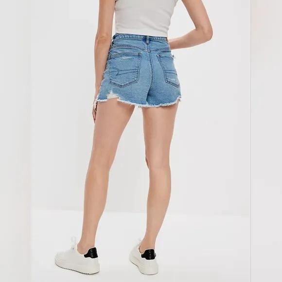 American Eagle Strigid Denim Mom Shorts Women's 8