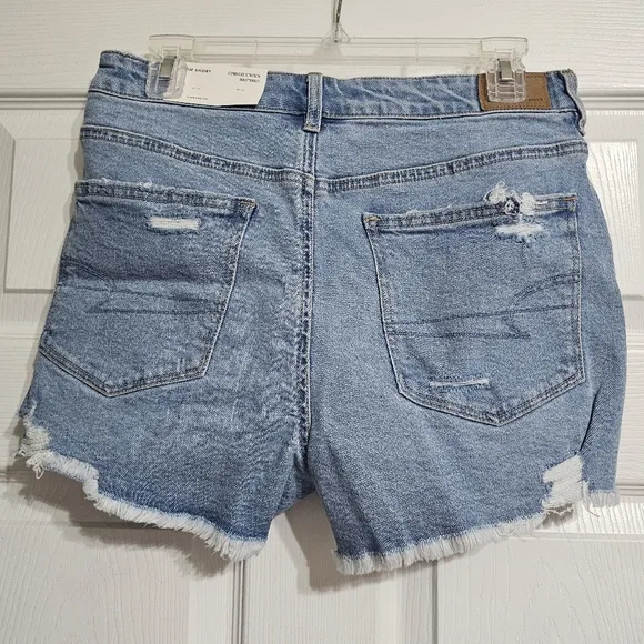 American Eagle Strigid Denim Mom Shorts Women's 8