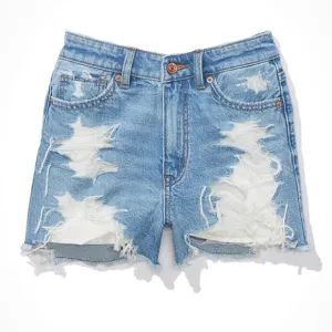 American Eagle Strigid Denim Mom Shorts Women's 8