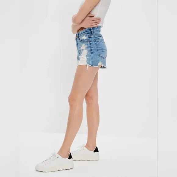 American Eagle Strigid Denim Mom Shorts Women's 8