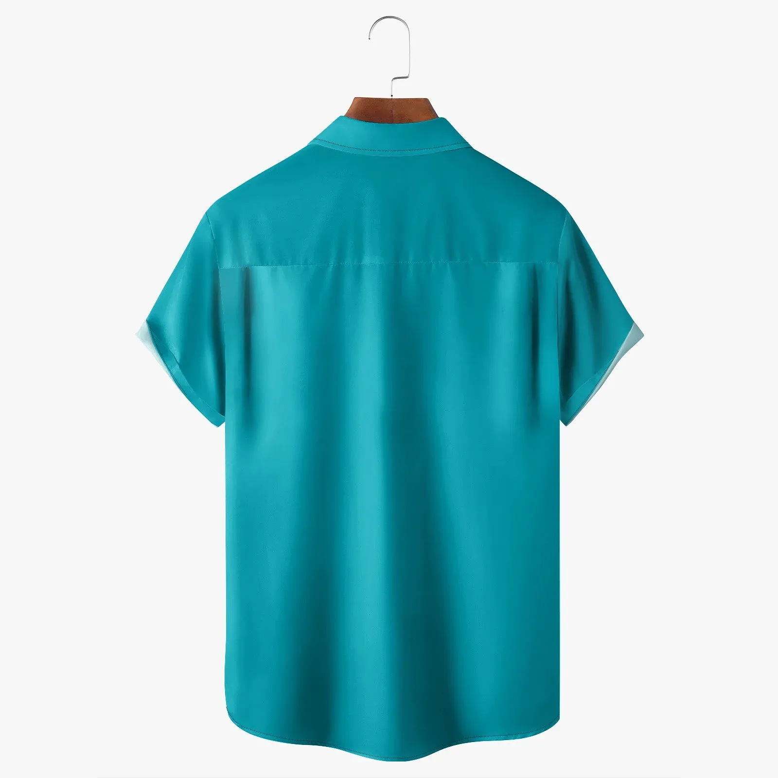 American Football Chest Pocket Short Sleeve Bowling Shirt 2412008324