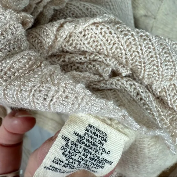Anthropologie Moth Layered Beige Cardigan