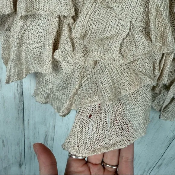 Anthropologie Moth Layered Beige Cardigan