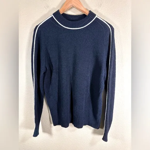 Athleta Transit Crew Merino Wool Black Sweater