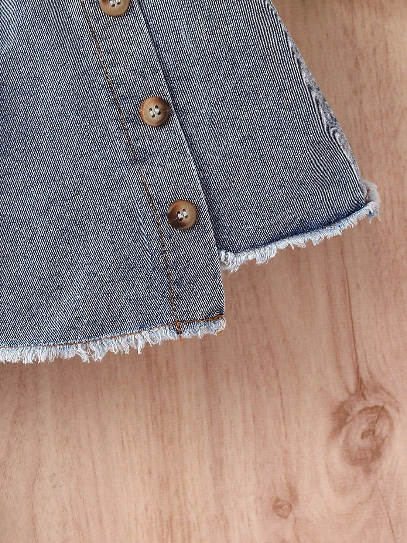 Baby Girls' Casual And Stylish Halter Top With Denim Skirt Outfit - FD