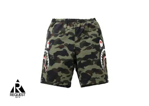 BAPE Camo Side Shark Beach Shorts "Green"