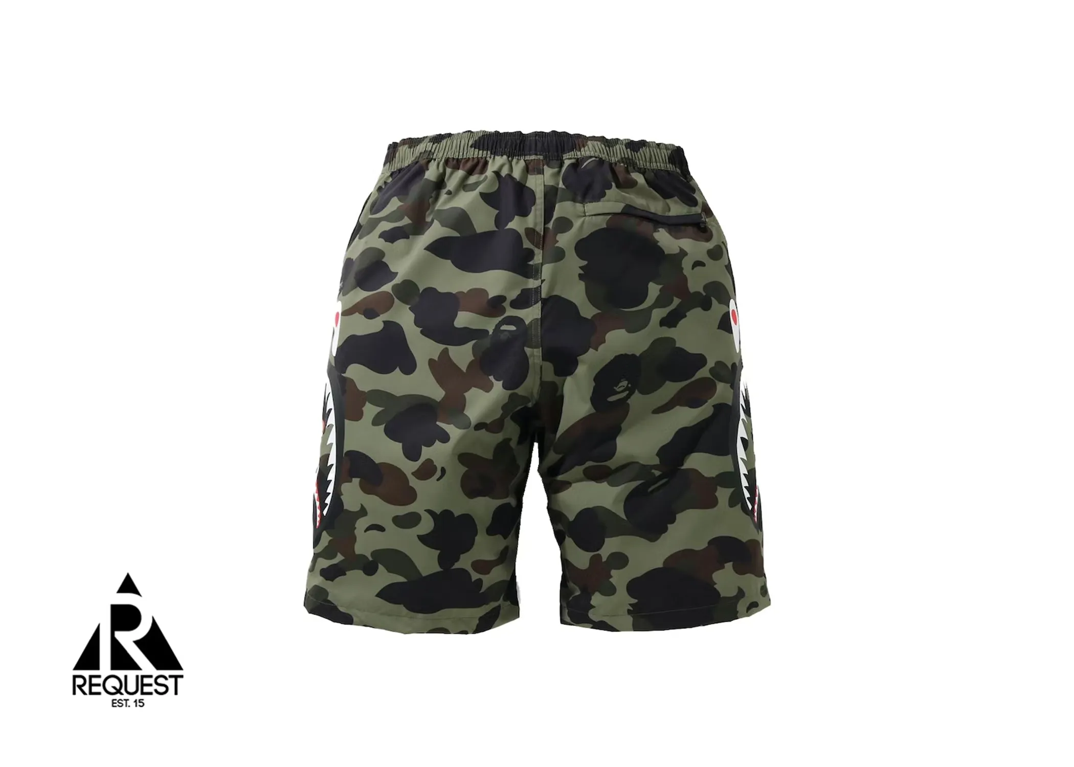 BAPE Camo Side Shark Beach Shorts "Green"