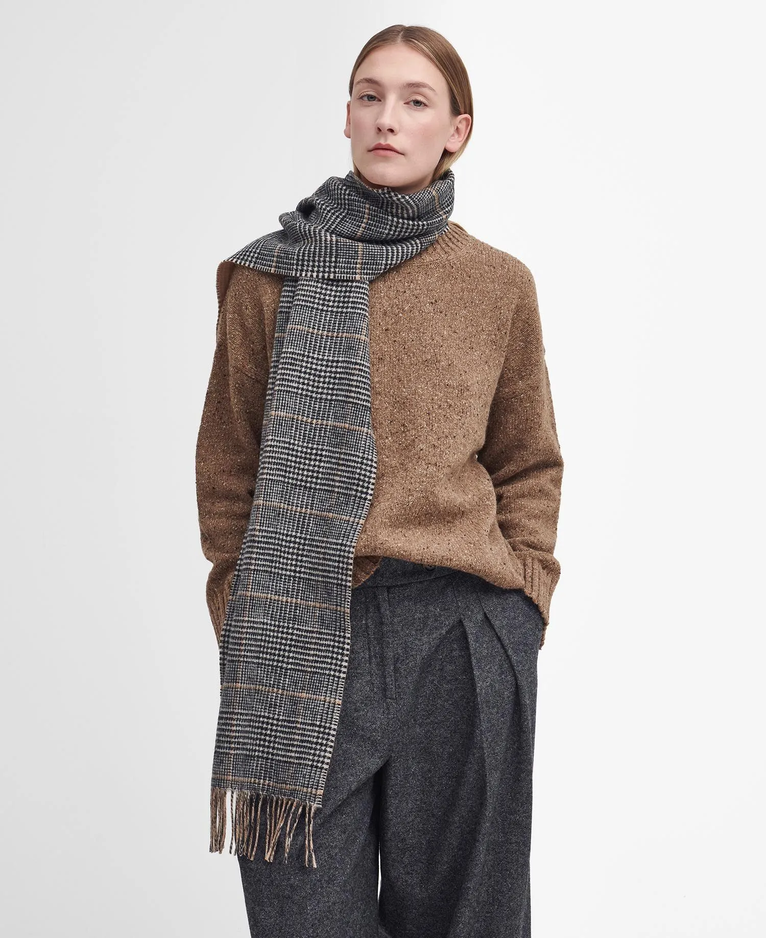 Barbour - Noelle Reversible Check Scarf - Camel