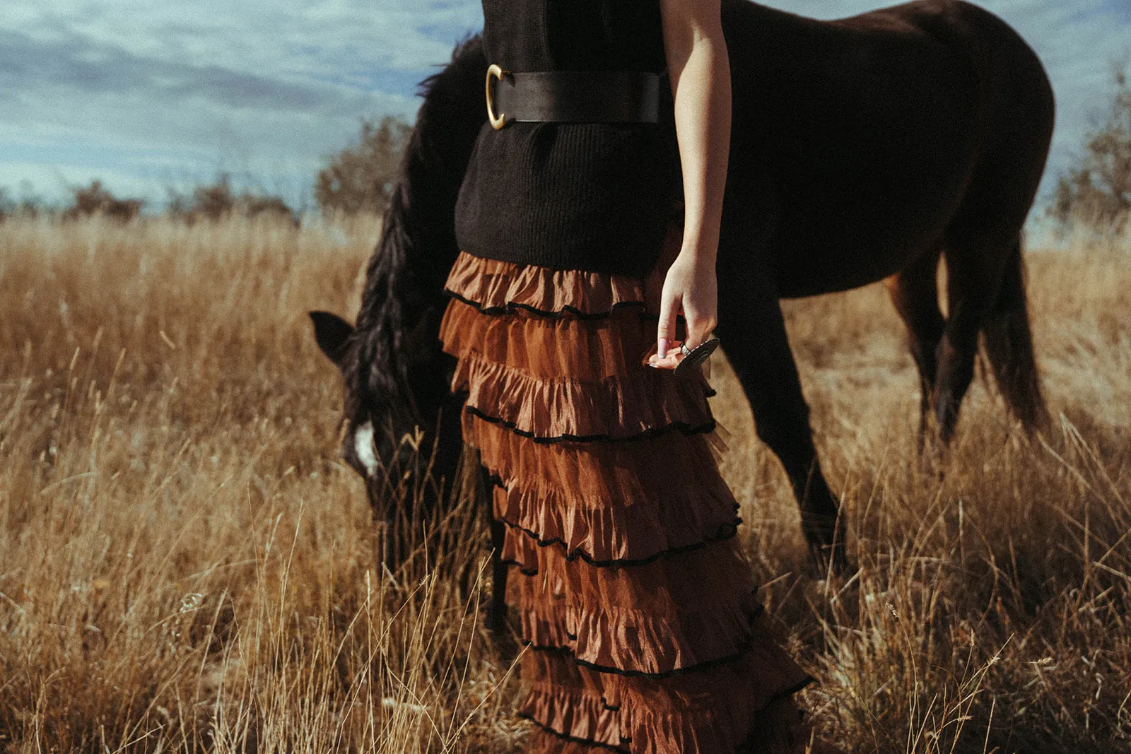 Bazar Brown Ruffle Skirt