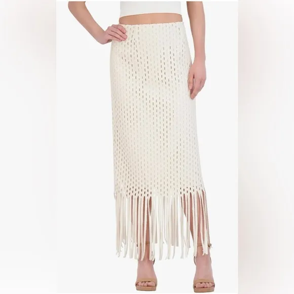 BCBGMAXAZRIA Open Knit Midi Skirt SAMPLE