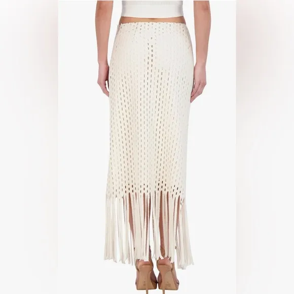 BCBGMAXAZRIA Open Knit Midi Skirt SAMPLE