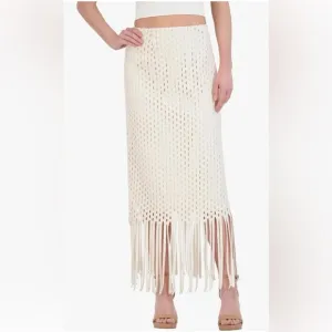 BCBGMAXAZRIA Open Knit Midi Skirt SAMPLE