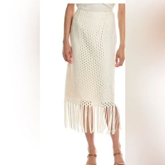 BCBGMAXAZRIA Open Knit Midi Skirt SAMPLE