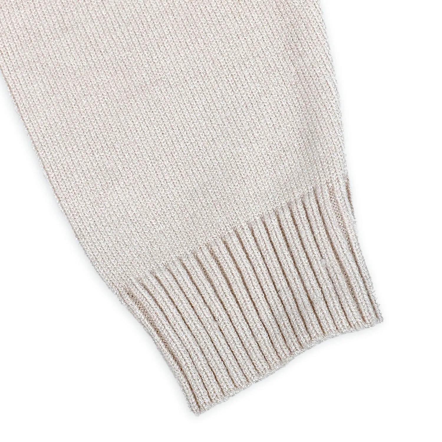 Bear Embroidery Premium Full Sleeves Knitted Sweater - White