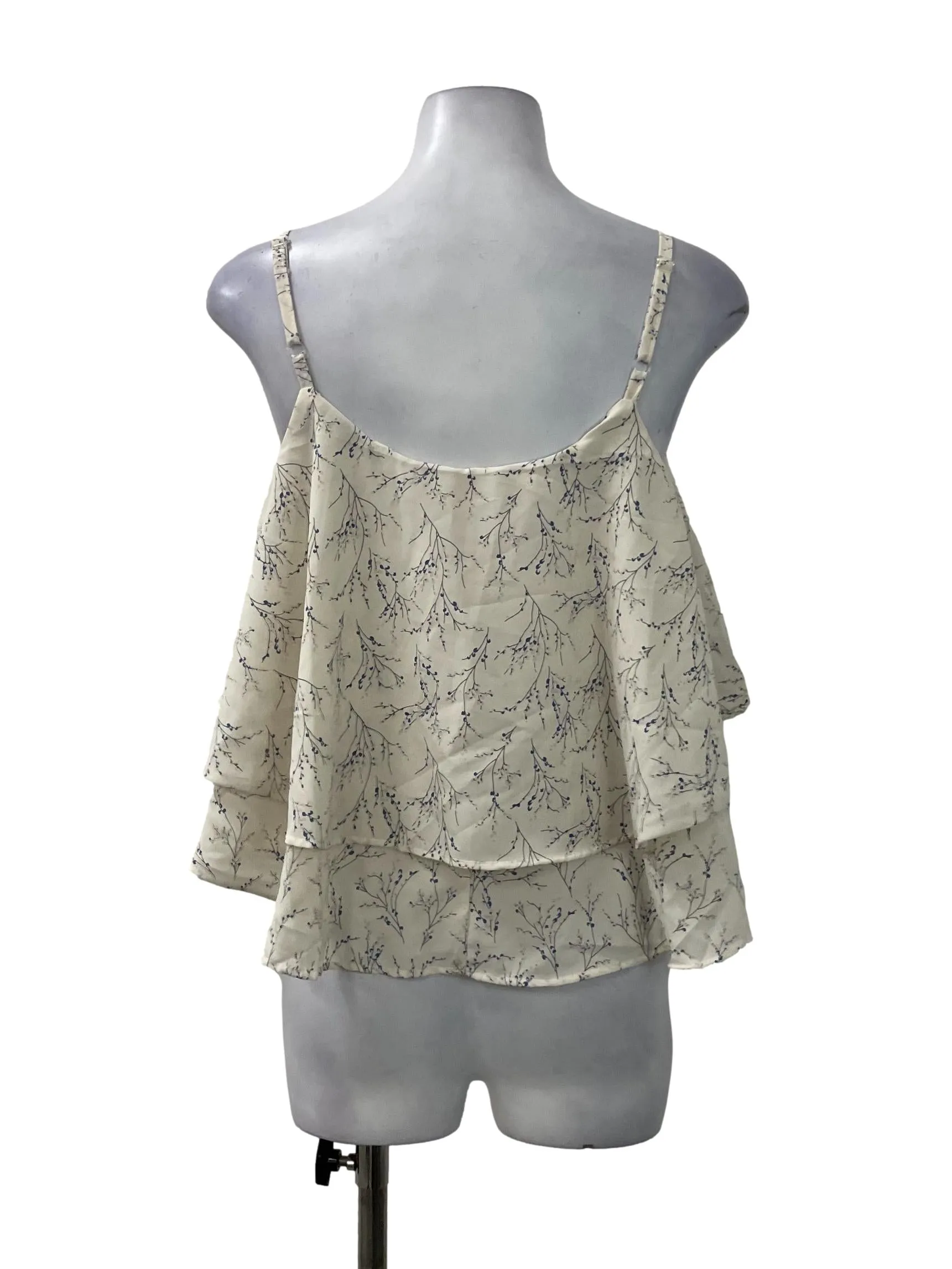 Beige Floral Layered Top