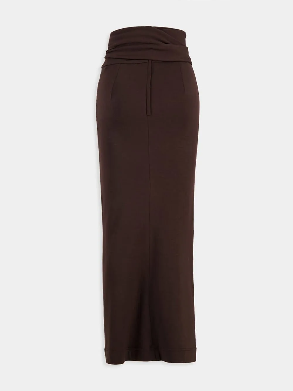 Belted Virgin-Wool Maxi Skirt
