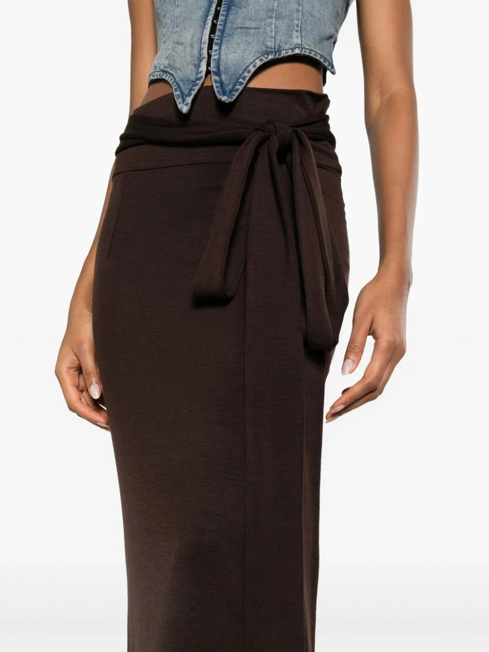 Belted Virgin-Wool Maxi Skirt