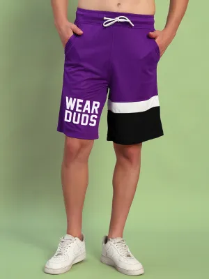 BET ON YOURSELF REGULAR FIT SHORTS (PURPLE BLACK)