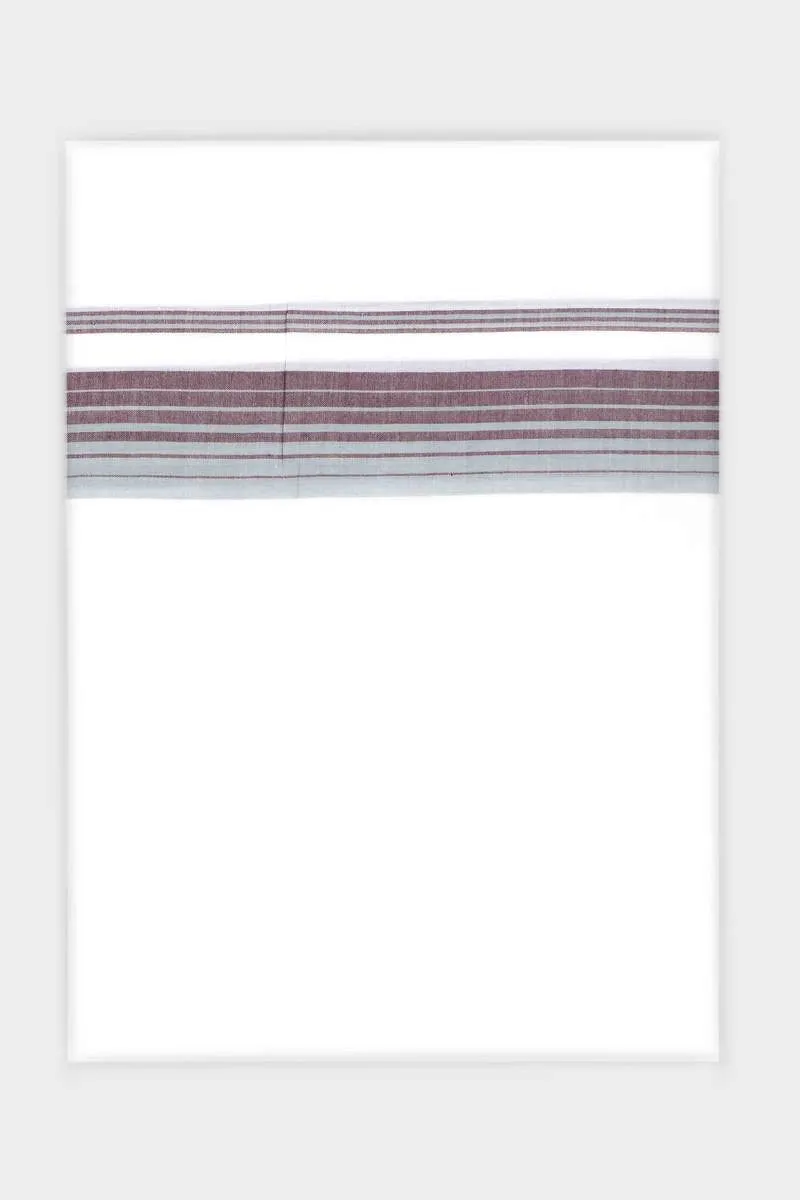 Bhargav Arima - Gray Brown Smooth Cotton Double Layered Dhoti With Fancy Borders | Uathayam