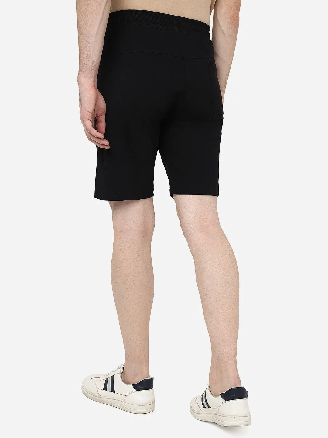 Black Solid Slim Fit Shorts | JadeBlue