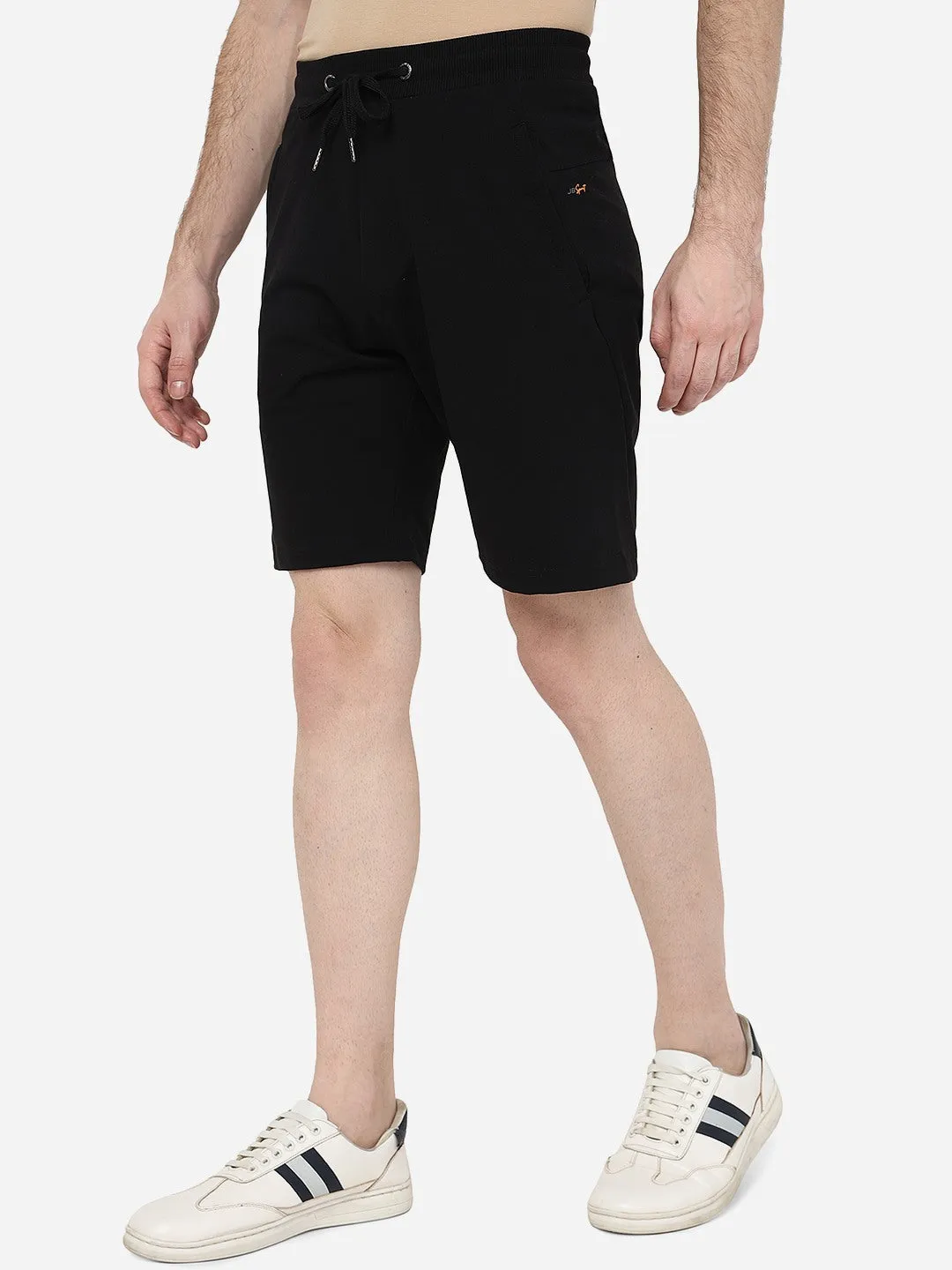 Black Solid Slim Fit Shorts | JadeBlue