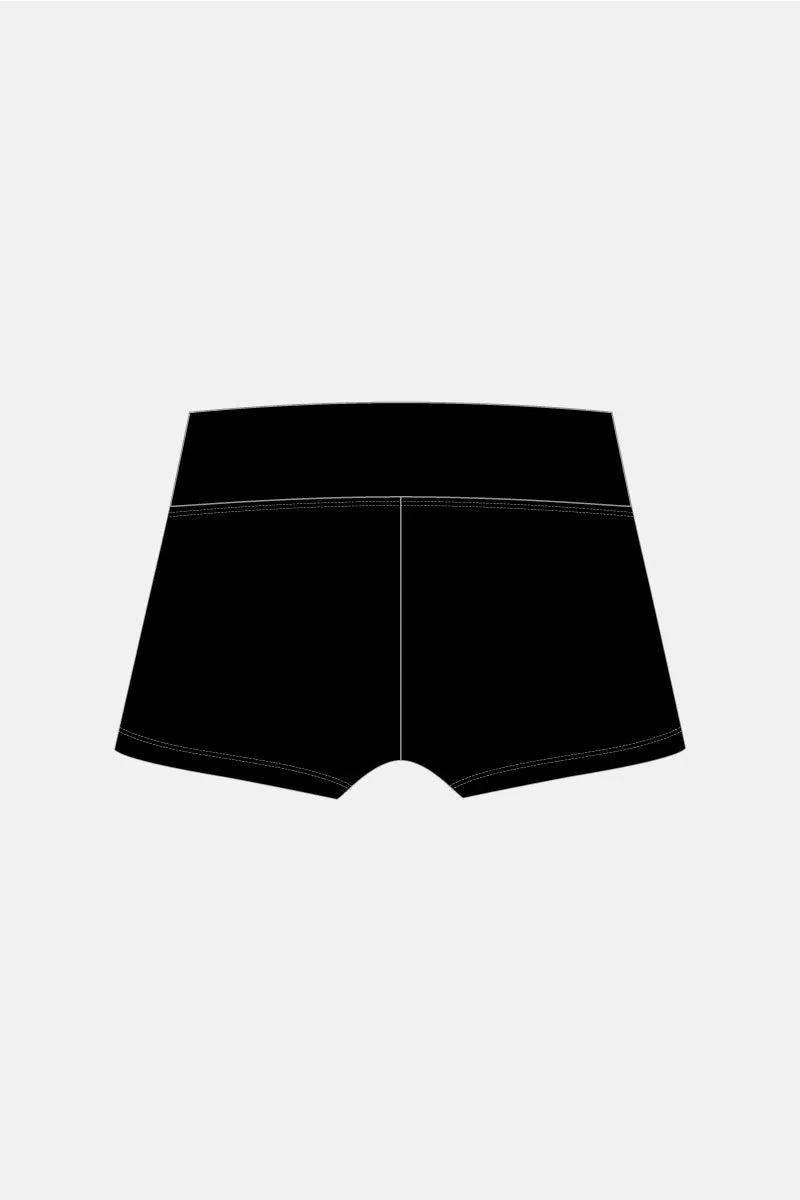 Black Waistband Shorts with Logo