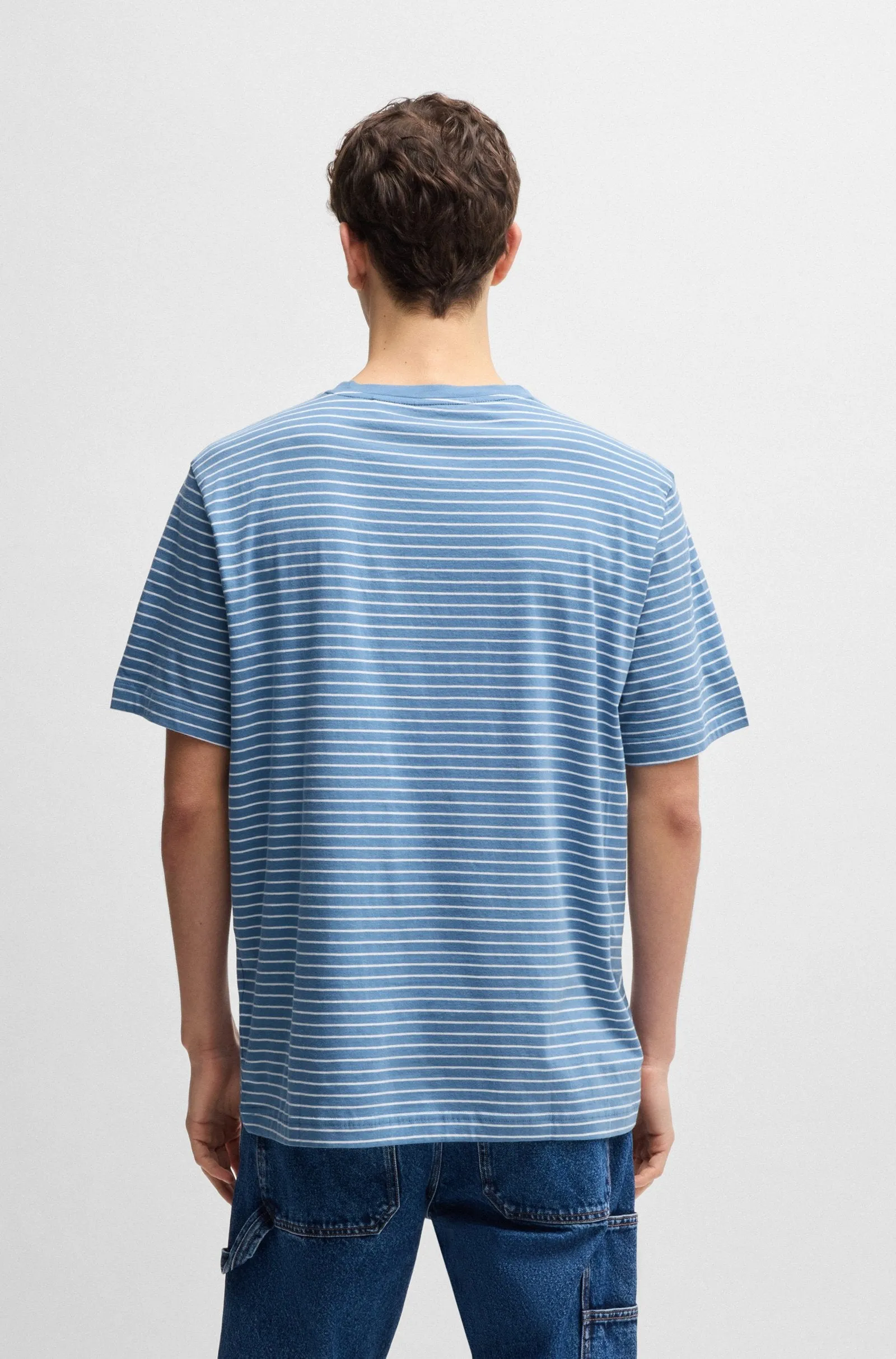 BOSS T-Shirts Relaxed Fit in Cotton - TALESSTRIPE 10252438 01-50499334