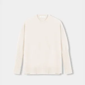 Boxy sweater Cashmere off white with YY logo
